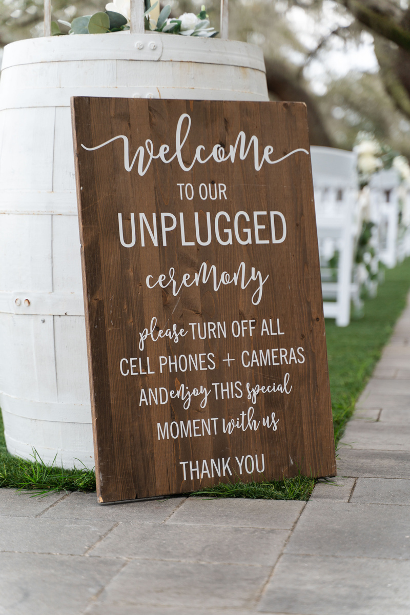 Unplugged ceremony sign