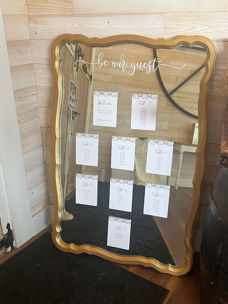Seating chart mirror