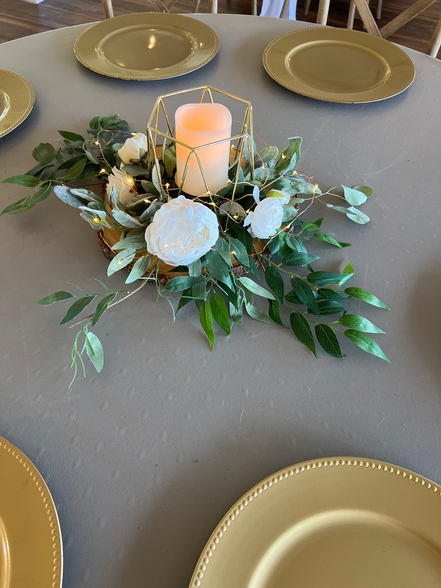 Amber vase centerpiece