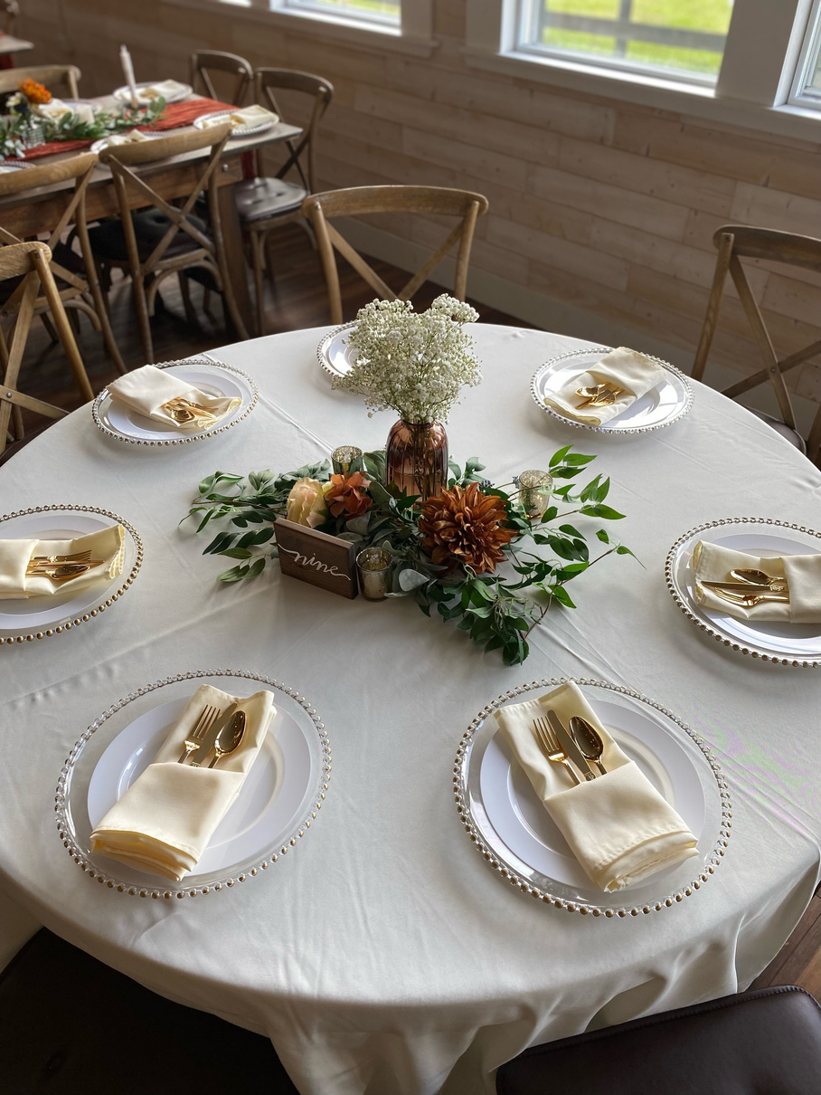 Gold geometric centerpiece