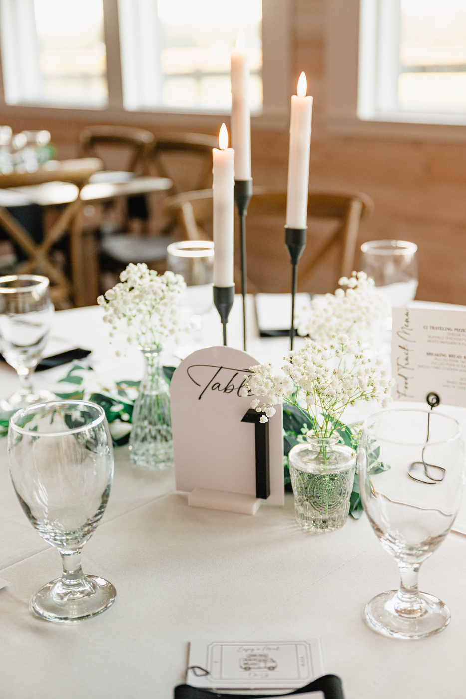 Glass vase centerpiece