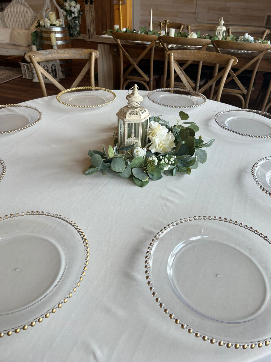 Ivory lantern centerpiece